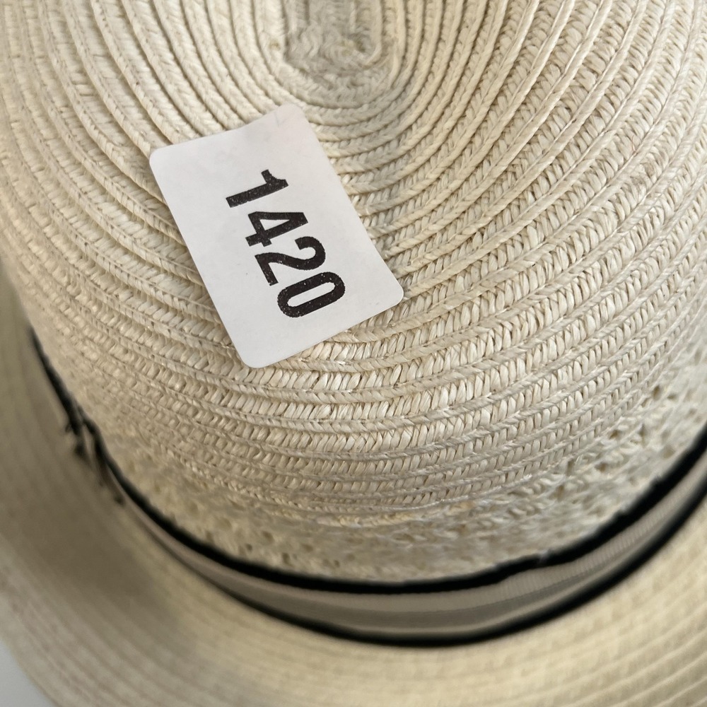 Scala Classico Hat Fedora Fitted Mens XLarge White Toyo Straw Summer Dressy - Picture 6 of 12